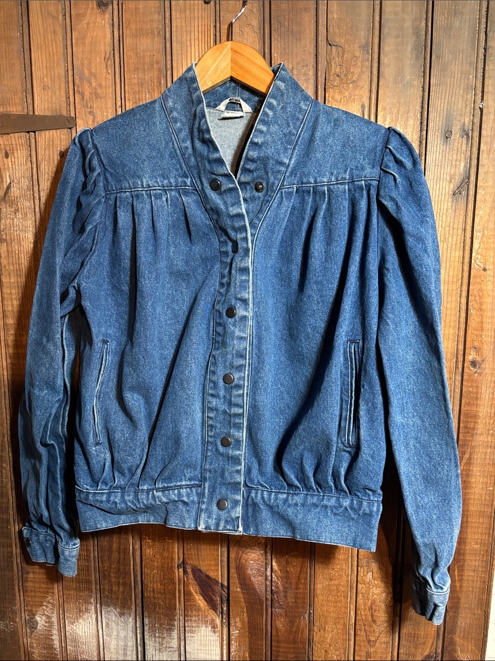 Women's Vintage Blue Denim Button-Front Jacket